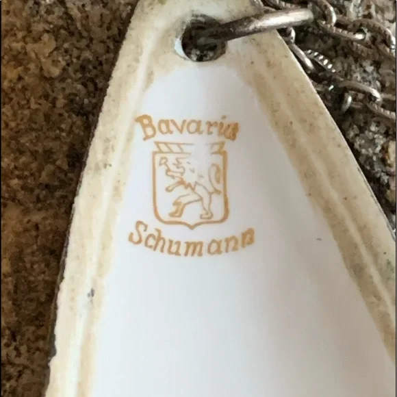 Bavaria Schumann Rare Vintage German Blue Flower Necklace Numbered Jewelry - Picture 5 of 8